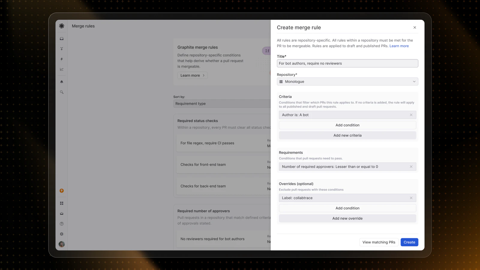 Screenshot of configuring Graphite protections