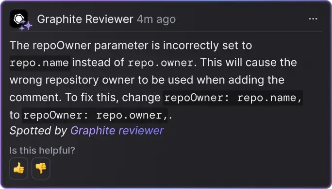 A Graphite Reviewer comment correcting a copy-paste error